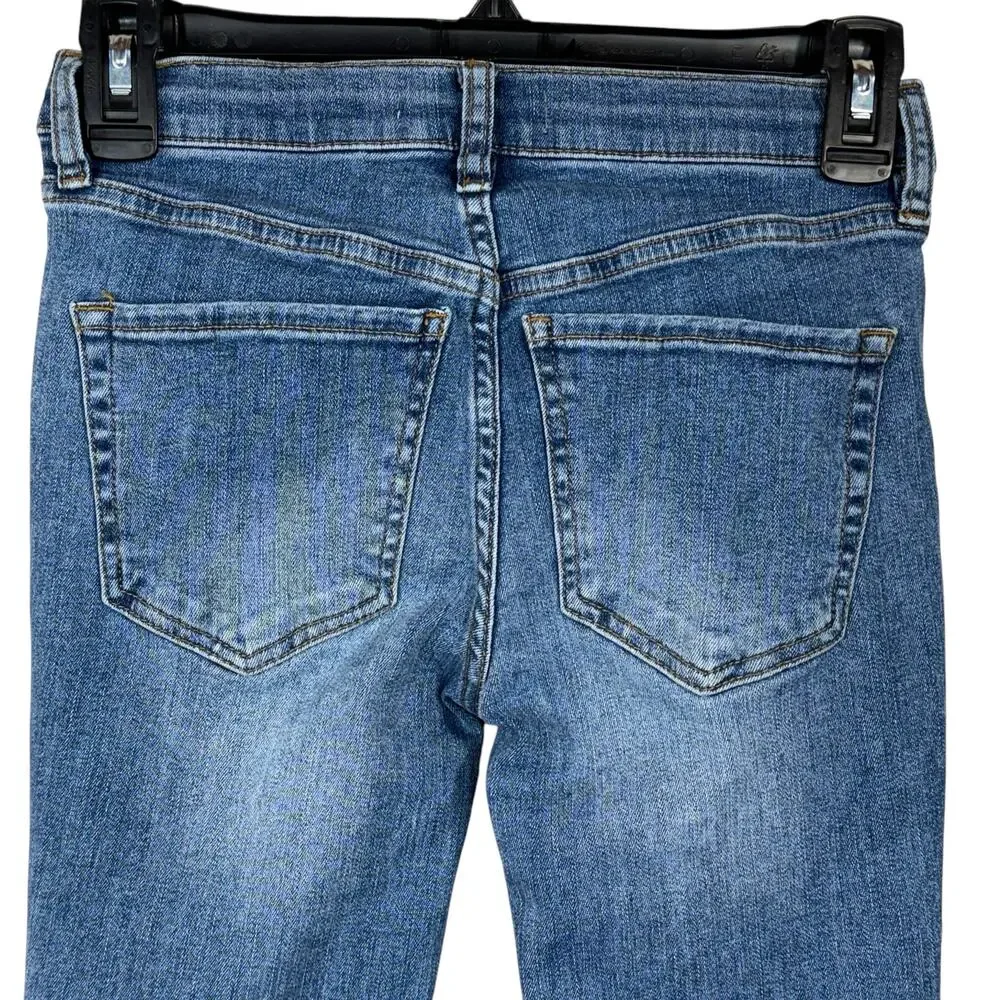 Free People SZ 24 Great Heights Jeans Distressed Low-Rise Frayed Hem We The Free - Picture 5 of 11